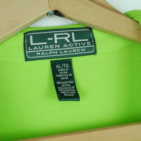 Ralph Lauren XL Polo Shirt Bright Green Golf Preppy Country Club Embroidered 90s - Picture 2 of 5